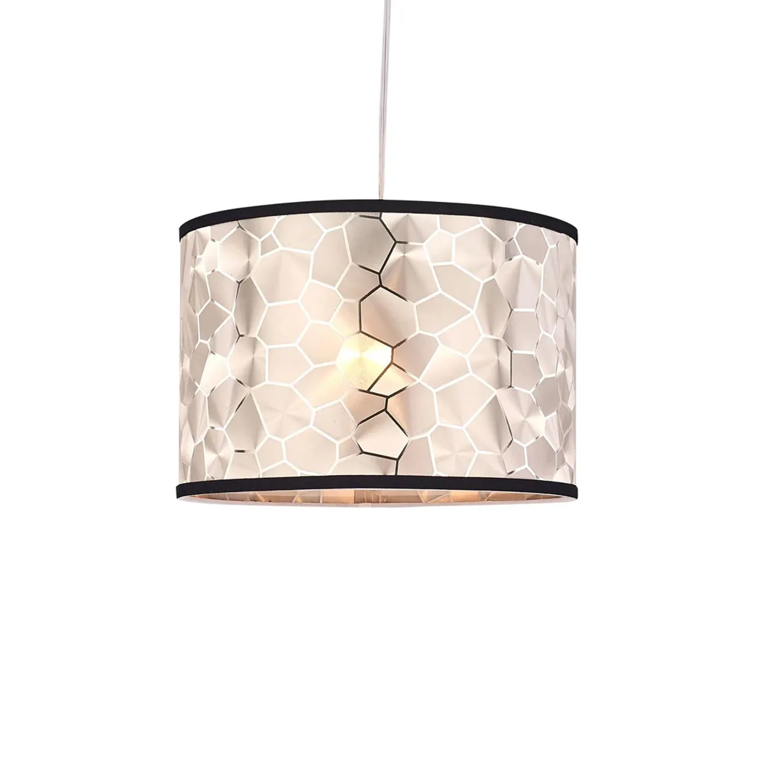 Abigail Chic Gold-Trimmed PVC Pendant Light - Black, PL0314