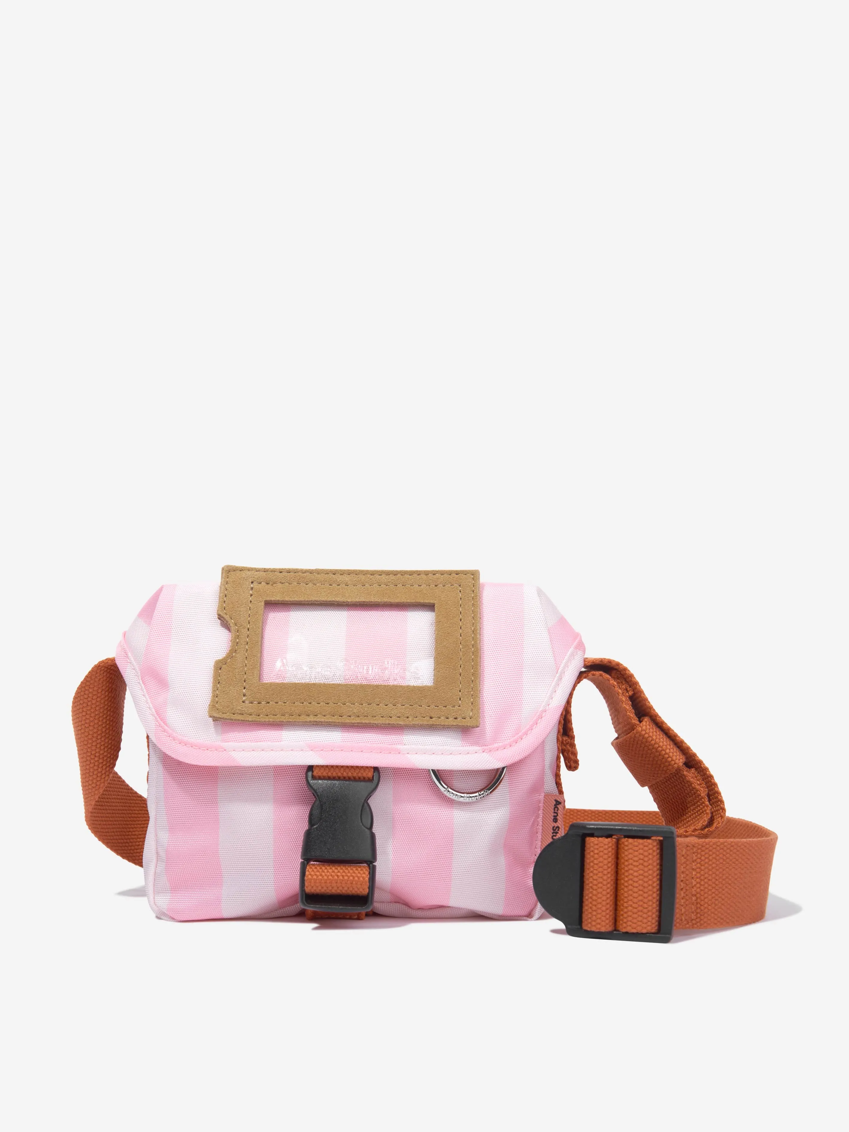 Acne Studios Kids Striped Messenger Bag in Pink