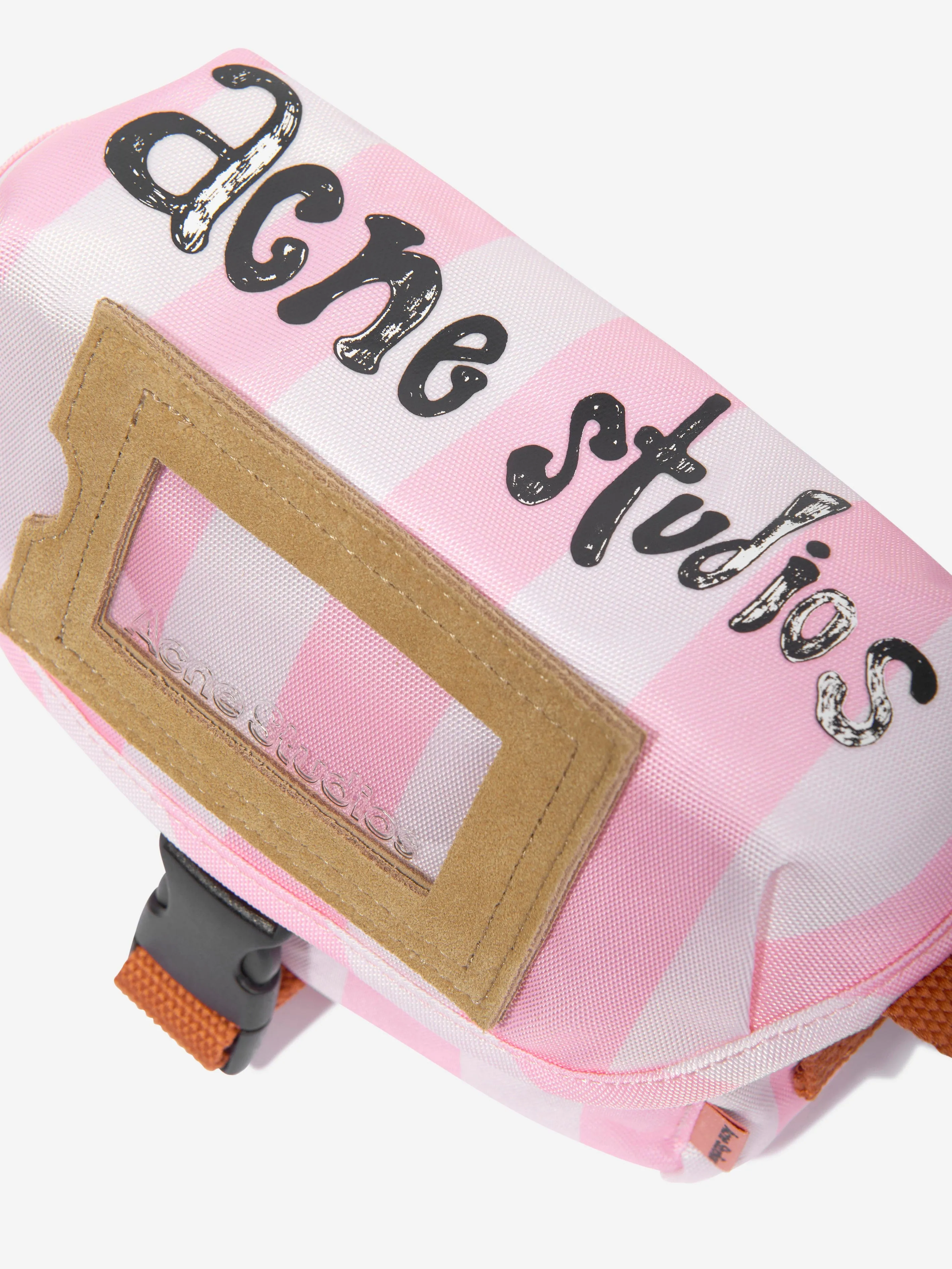 Acne Studios Kids Striped Messenger Bag in Pink