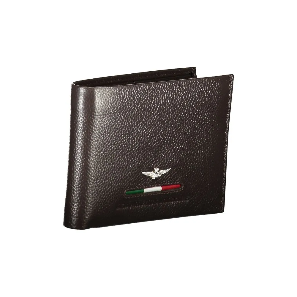 Aeronautica Militare Elegant Leather Wallet with Sleek Compartments