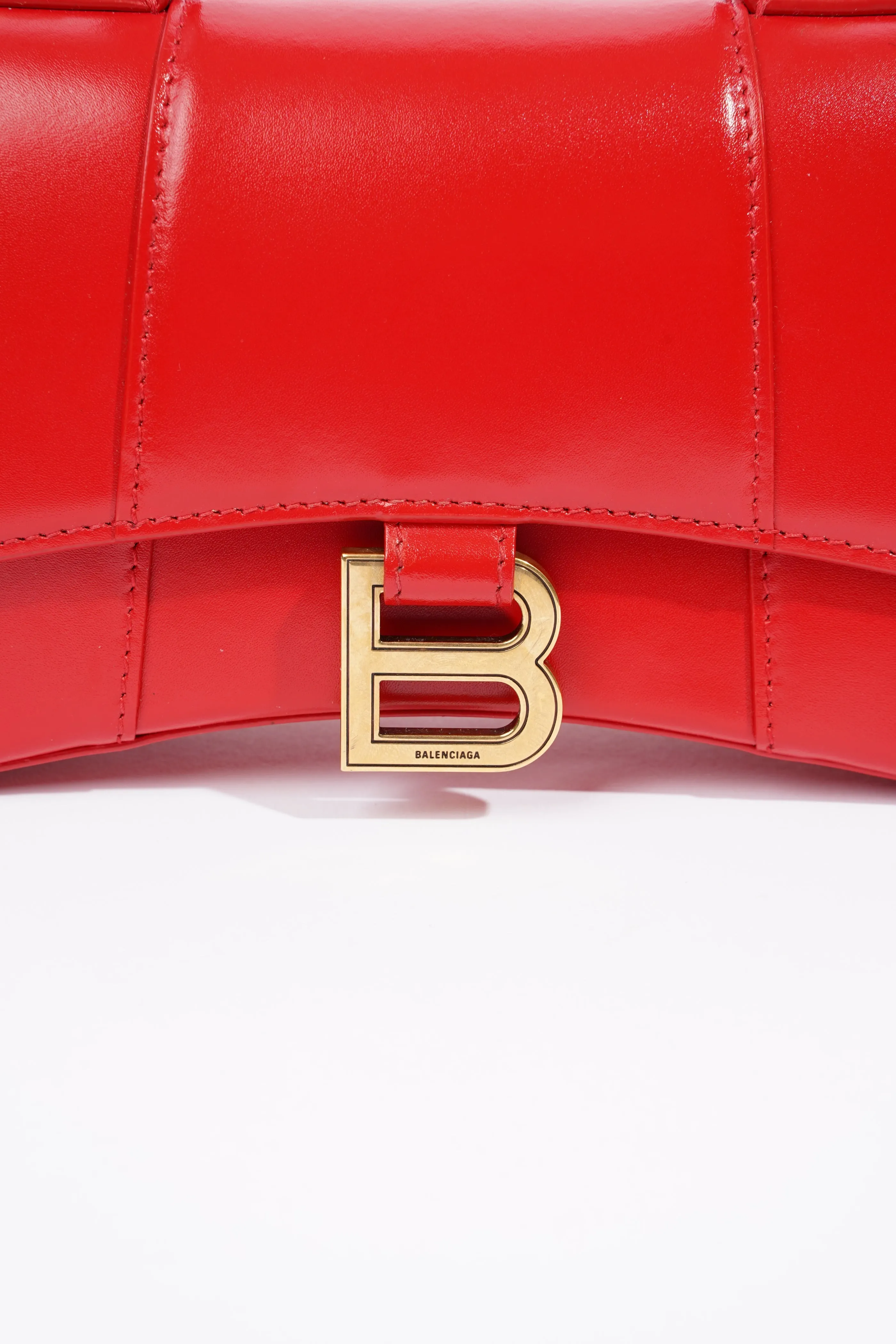 Balenciaga Hourglass Bag Red Leather XS