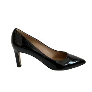 Black Patent Leather Pointed Toe Pumps in Size 9D