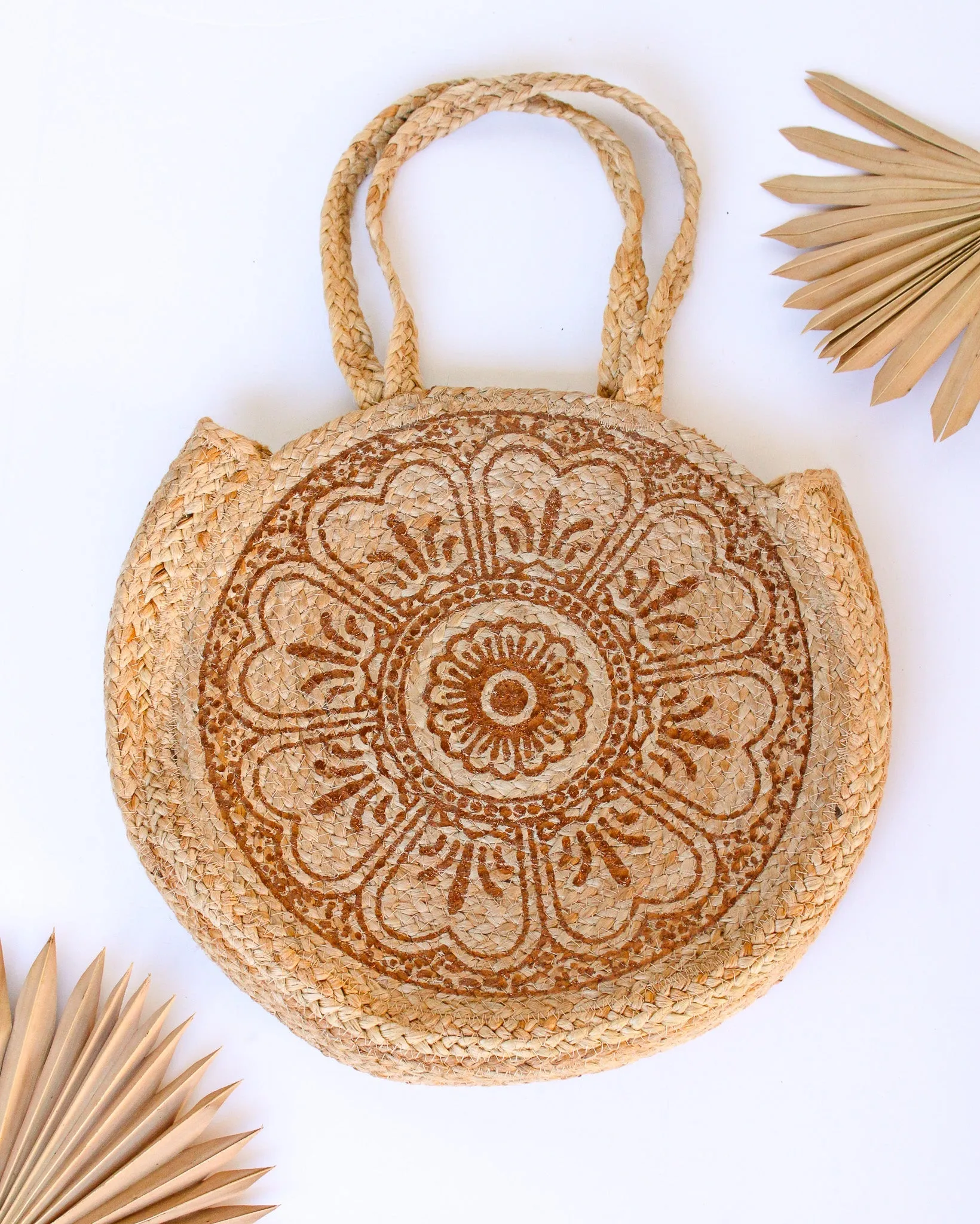 Boho Jute Flower Tote