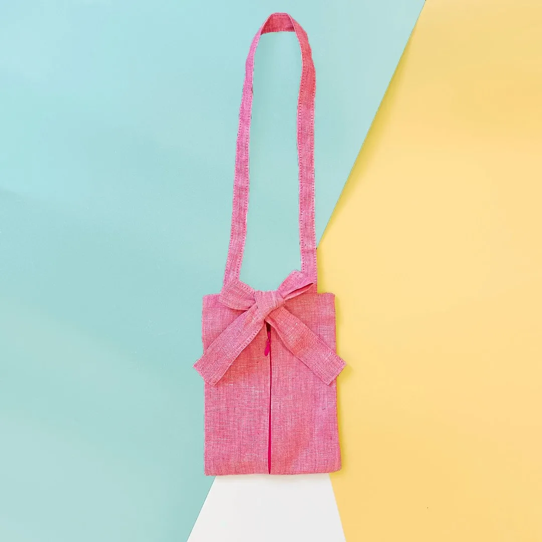 Bow Linen Sling Bag