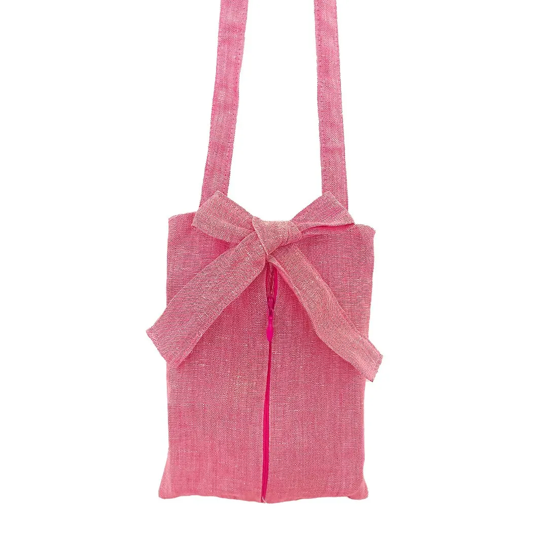 Bow Linen Sling Bag