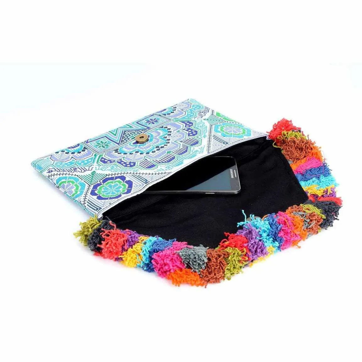 BUNDLE: 3 Piece Multicolor Fringe Clutch Envelope Bags