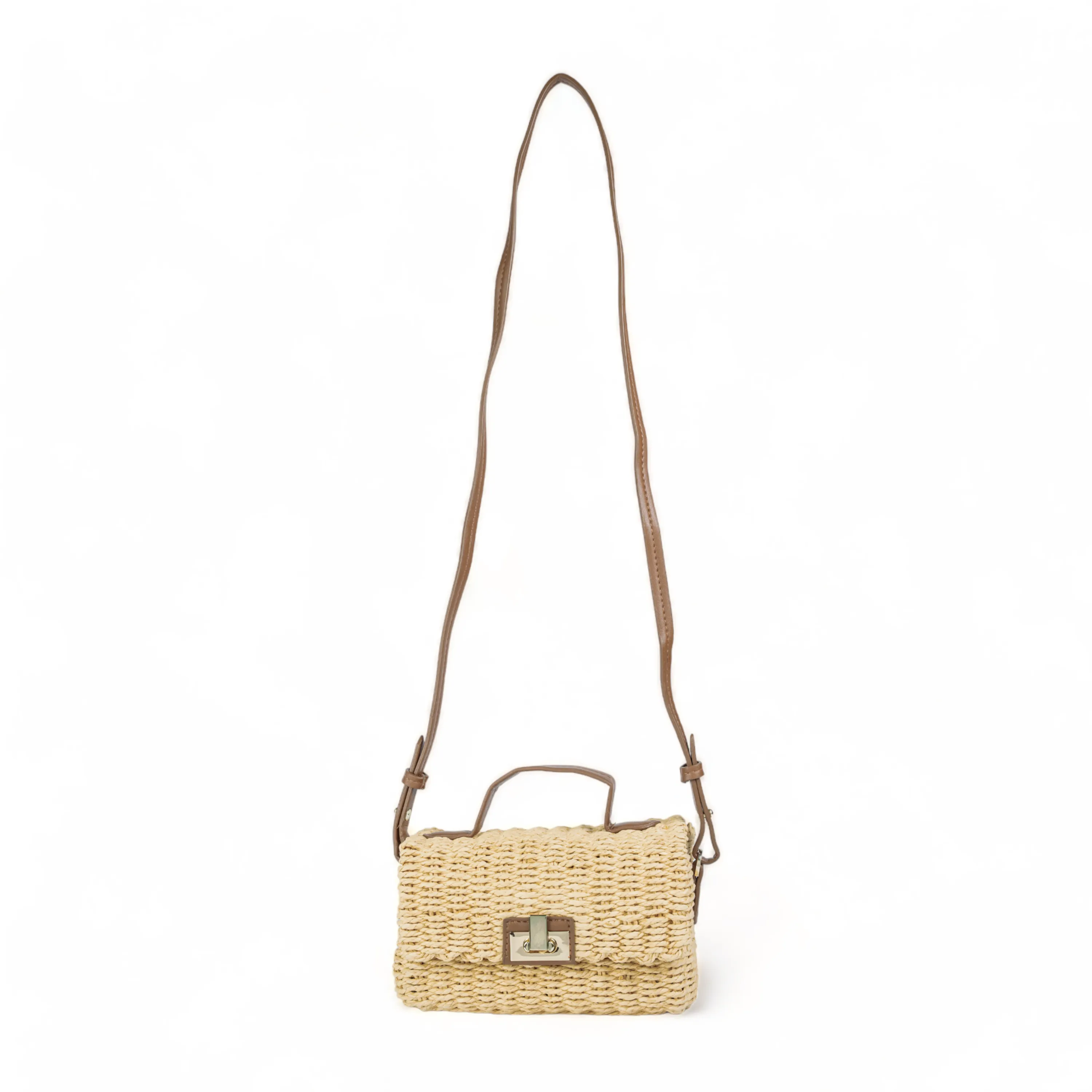 Chokore Rattan Woven Box Bag (Camel)