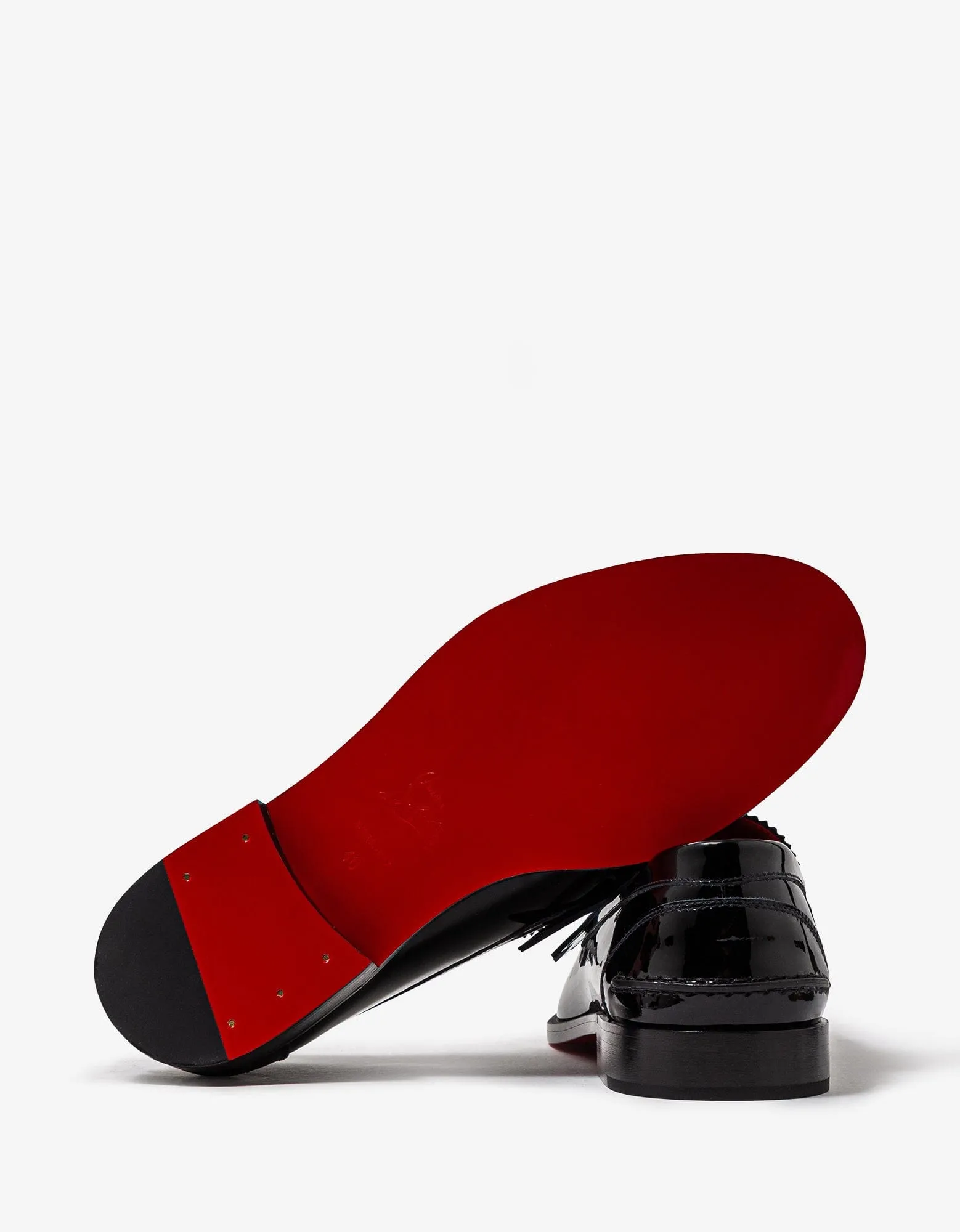 Christian Louboutin Penny Flat Black Patent Loafers -