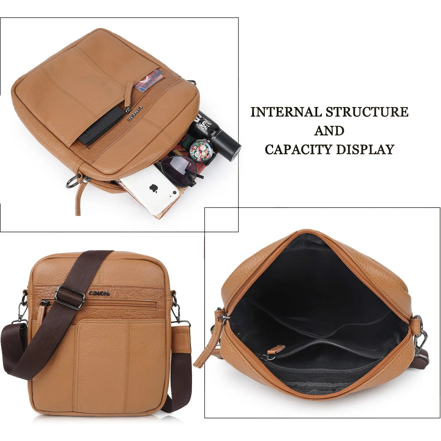 CIMONI Genuine Leather Casual Crossbody Daytrip Shoulder Men Sling bag