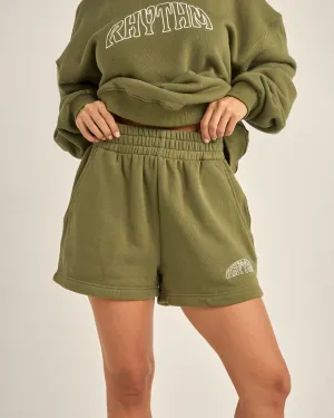 College Fleece Walkshorts in Olive