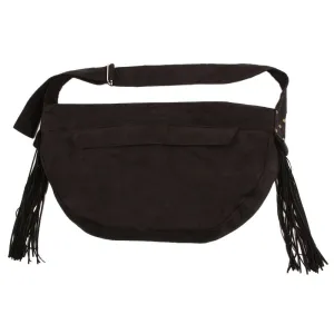 fringe cuddle carrier with studs - black plush liner