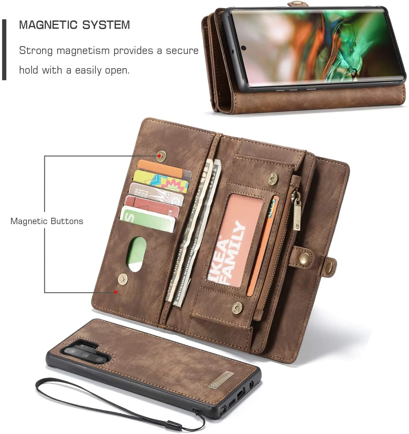 Galaxy Note 10 Plus Wallet Case |  Leather Note 10 Plus Wallet Case