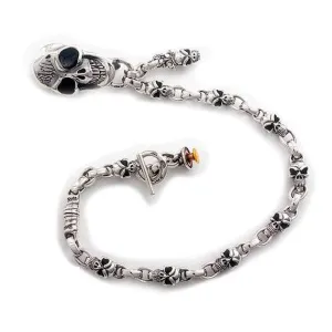 Half Skull with Skull Clip Wallet Chain