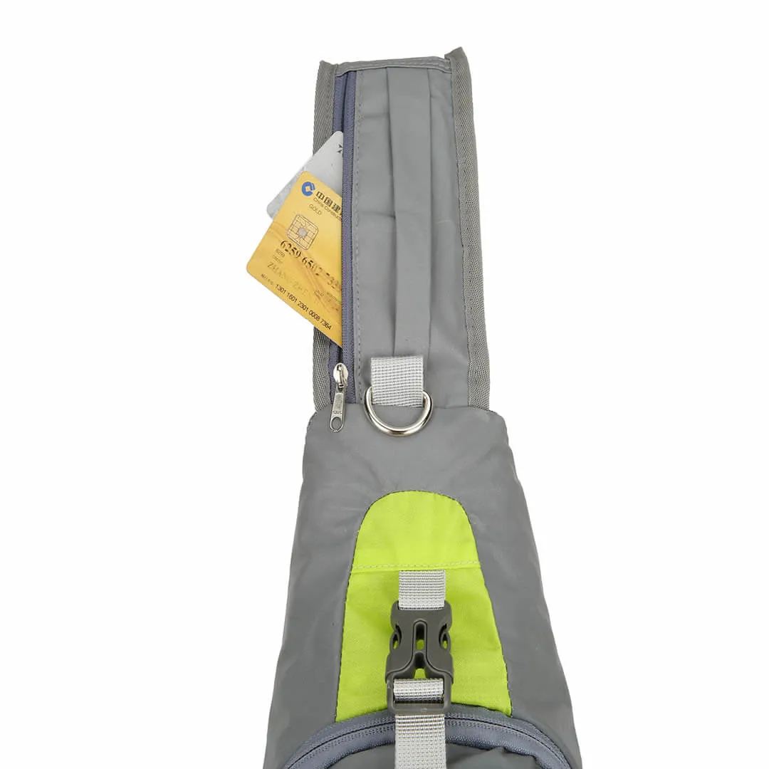 Hi Vis Green Reflective Sling Bag, Small Trekking Bag, Riderbag Unisex