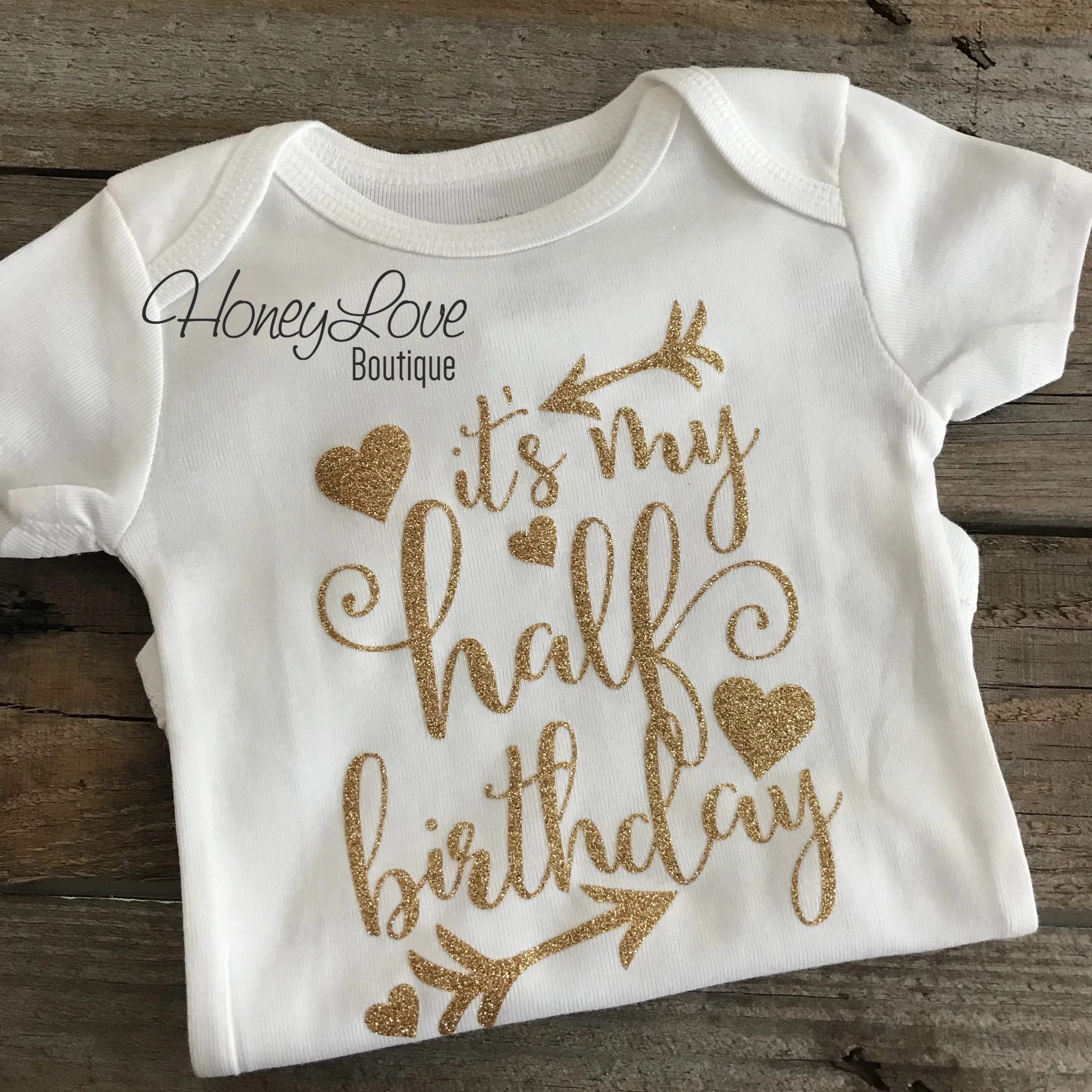 It's My Half Birthday - Silver or Gold glitter bodysuit