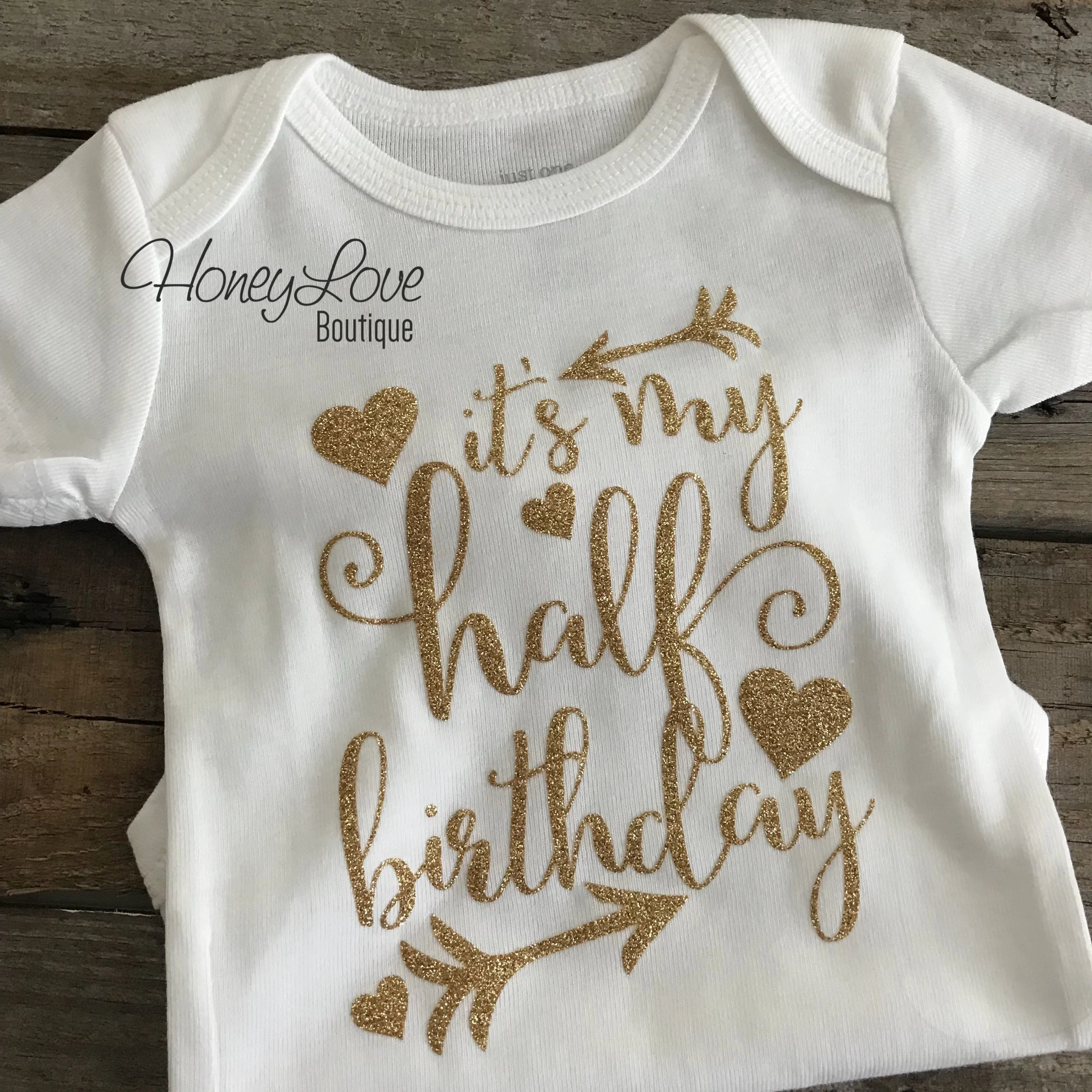 It's My Half Birthday - Silver or Gold glitter bodysuit