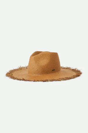 Jo Straw Frayed Fedora - Copper