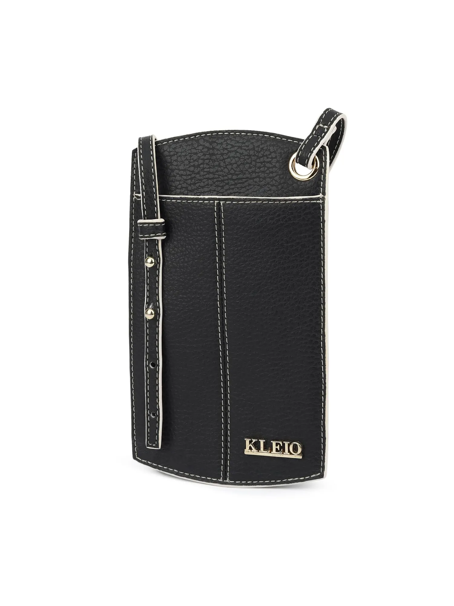 KLEIO Vegan Leather Small & Sleek Mobile Pouch Sling Crossbody Bag with Adjustable Sling and Card Slots for Women & Girls