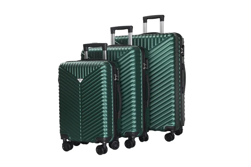 Lan ABS Hard shell Lightweight 360 Dual Spinning Wheels Combo Lock 28" 24", 20" 3 Piece Luggage Set