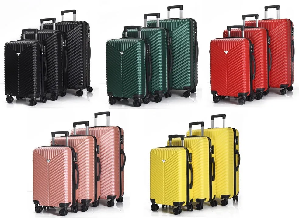 Lan ABS Hard shell Lightweight 360 Dual Spinning Wheels Combo Lock 28" 24", 20" 3 Piece Luggage Set