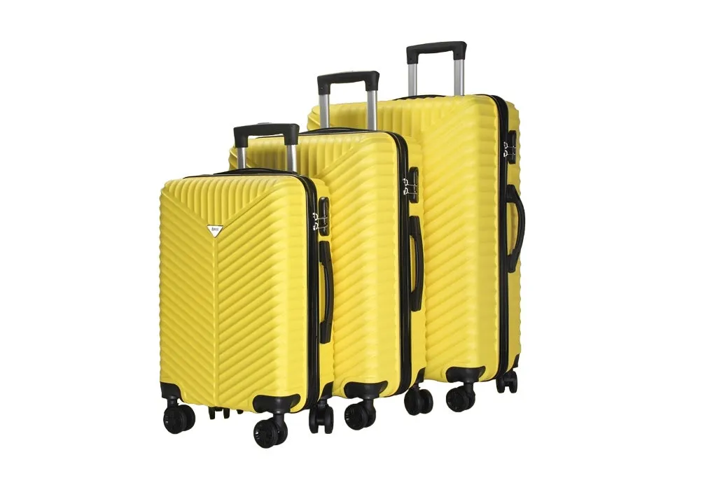 Lan ABS Hard shell Lightweight 360 Dual Spinning Wheels Combo Lock 28" 24", 20" 3 Piece Luggage Set