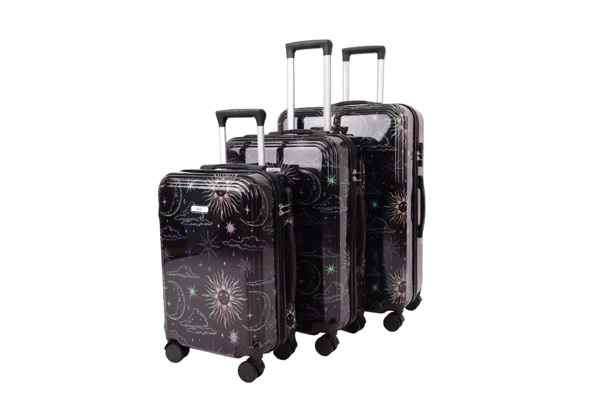 Leila ABS Hard shell Lightweight 360 Dual Spinning Wheels Combo Lock 28", 24", 20" 3 Piece Luggage Set (Cosmos)