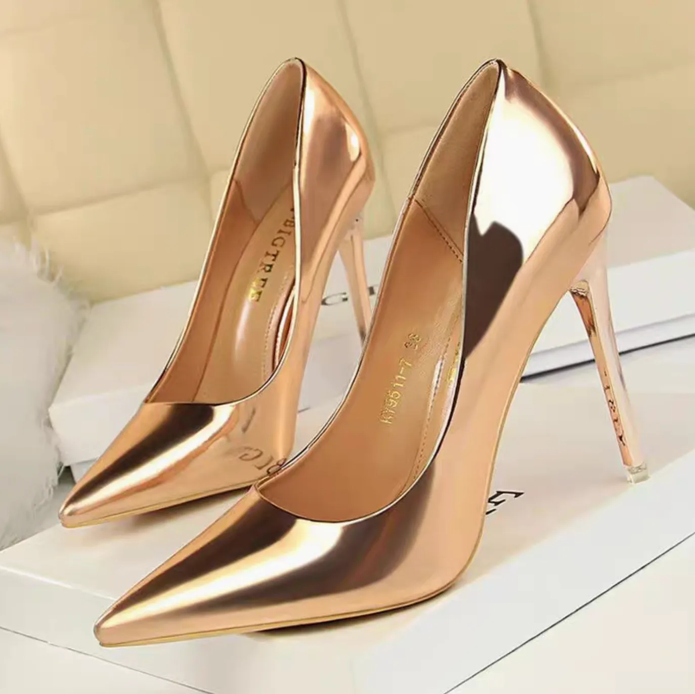 Metalic patent High Heel Stiletto