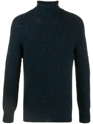 Mélange Rib-Trimmed Rollneck