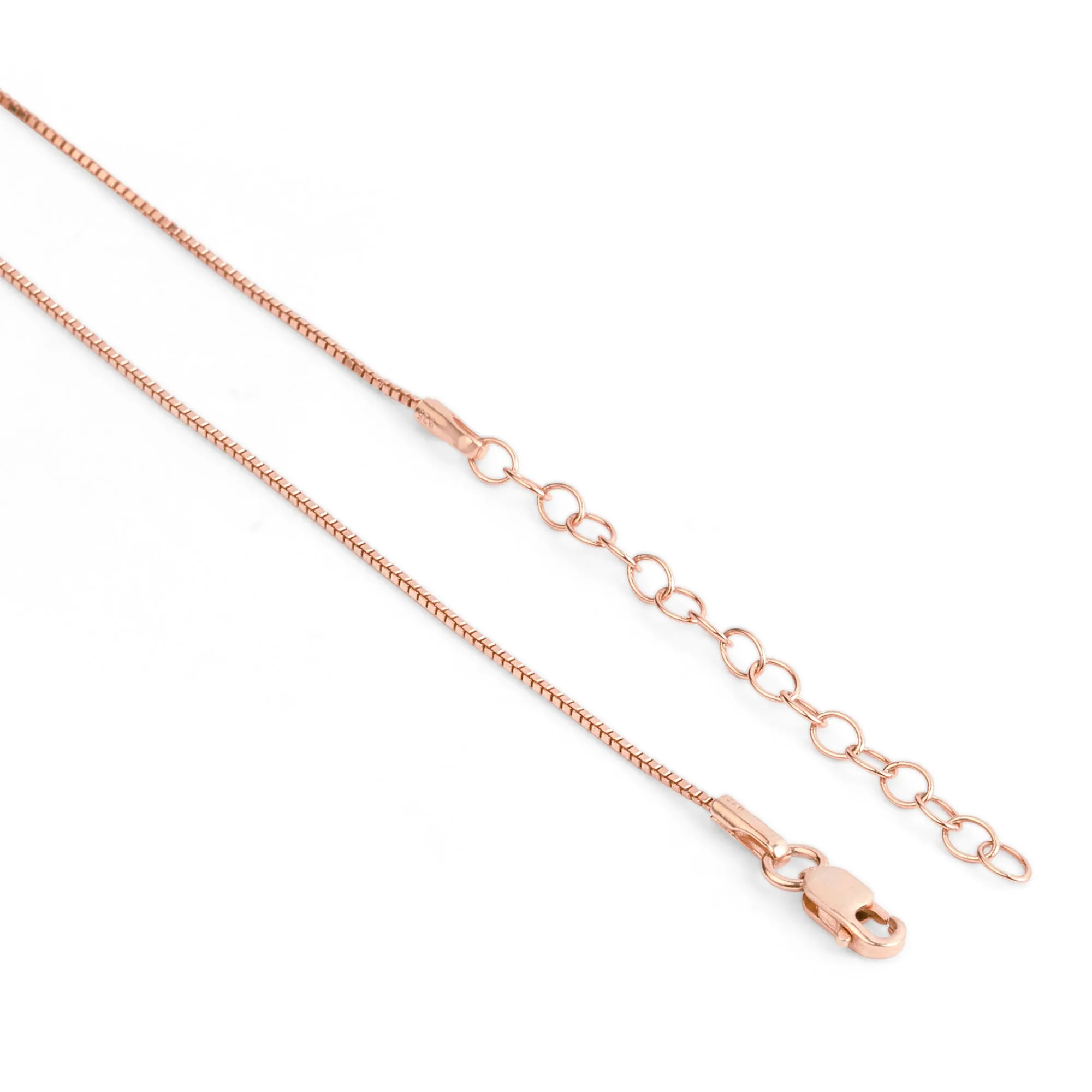 Modern Elegance Rose Gold-Plated 925 Sterling Silver Square Pendant with Chain