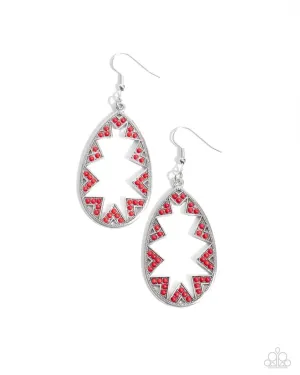 Paparazzi Earring ~ Wildly Wonderous - Red