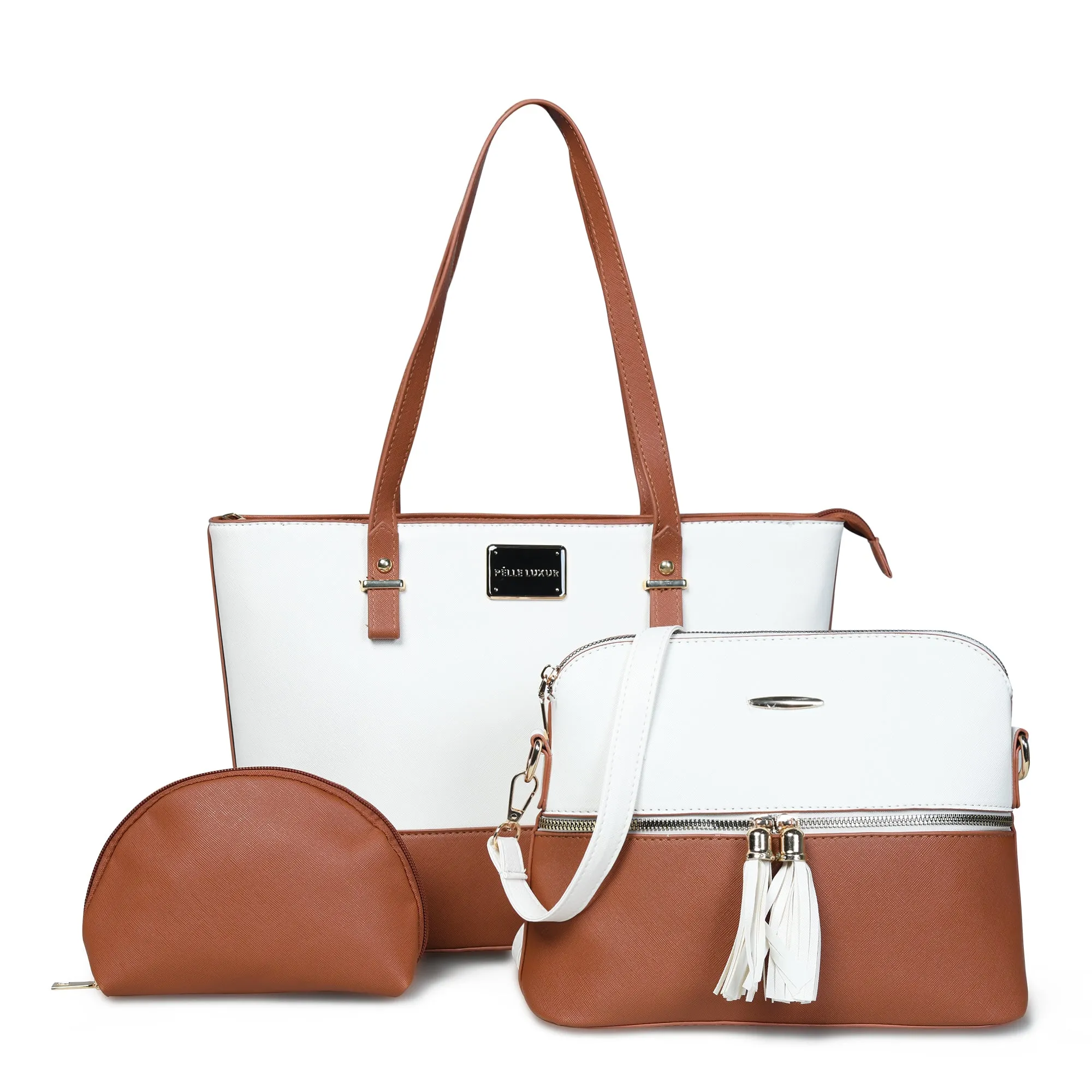 Pelle Luxure Women's PU Satchel Bag – Elegant and Functional (Available in 4 Colors)