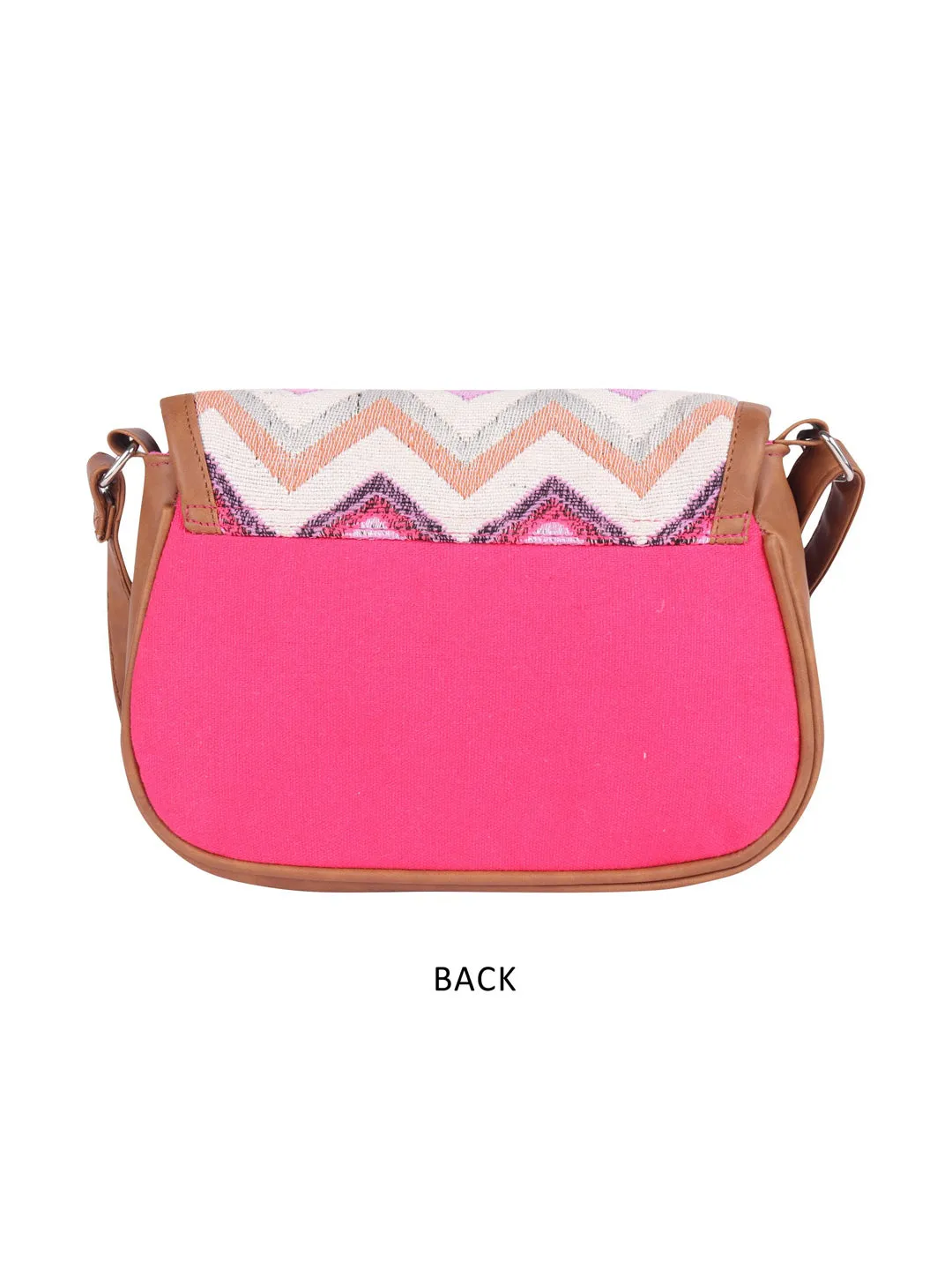 Pink And White Thick Pattern Crossbody Sling Bag