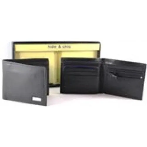 Quality Leather Wallet. Colour: Black. FREE KEY CHAIN. Style No: 11022. Hide & Chic