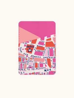 Rues De Paris Stick-On Cell Phone Wallet