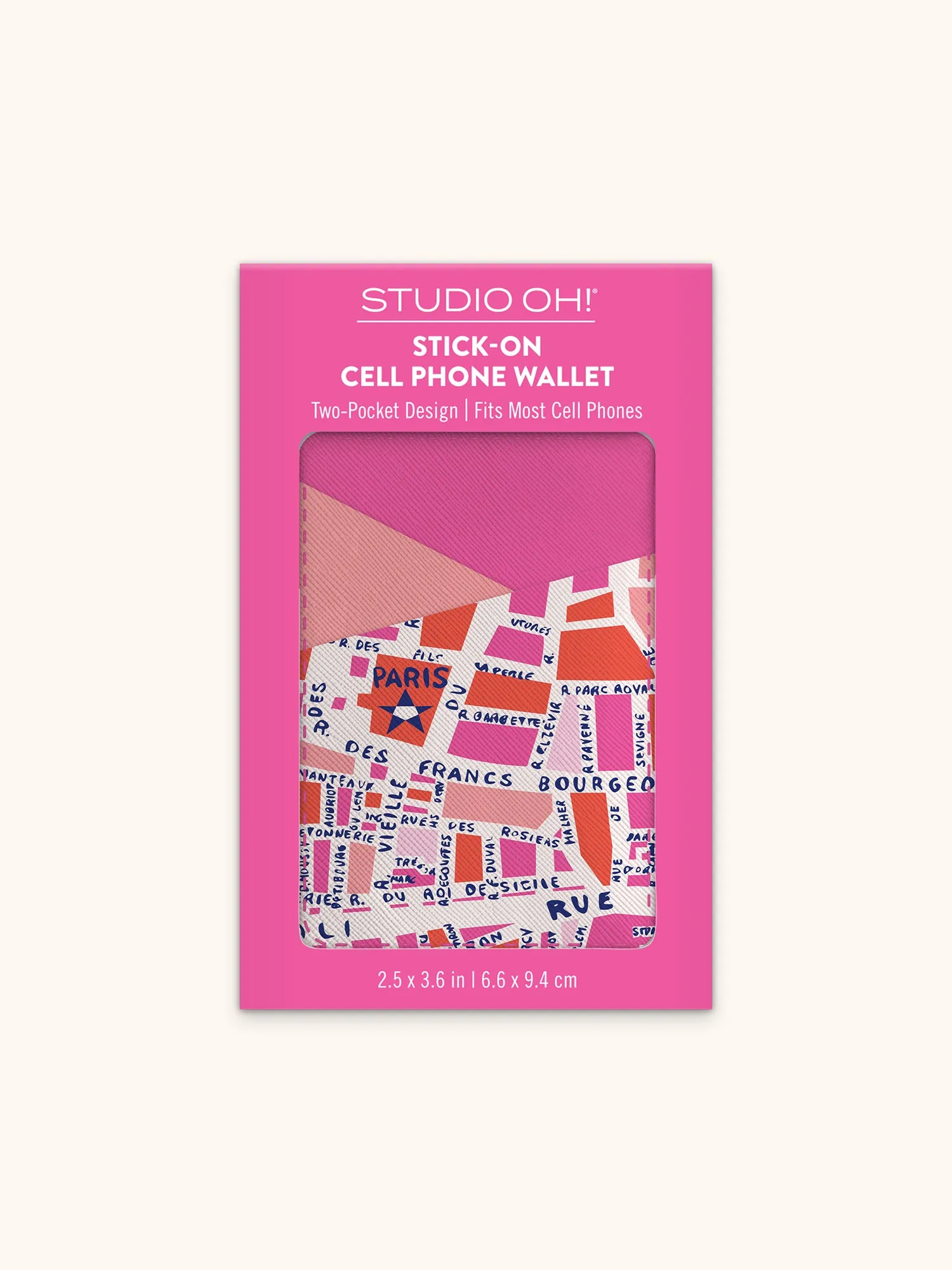 Rues De Paris Stick-On Cell Phone Wallet