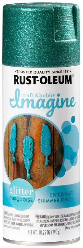 Rust-Oleum Imagine 354073 Craft Spray Paint, Glitter, Turquoise, 10.25 oz, Can :CAN: QUANTITY: 1