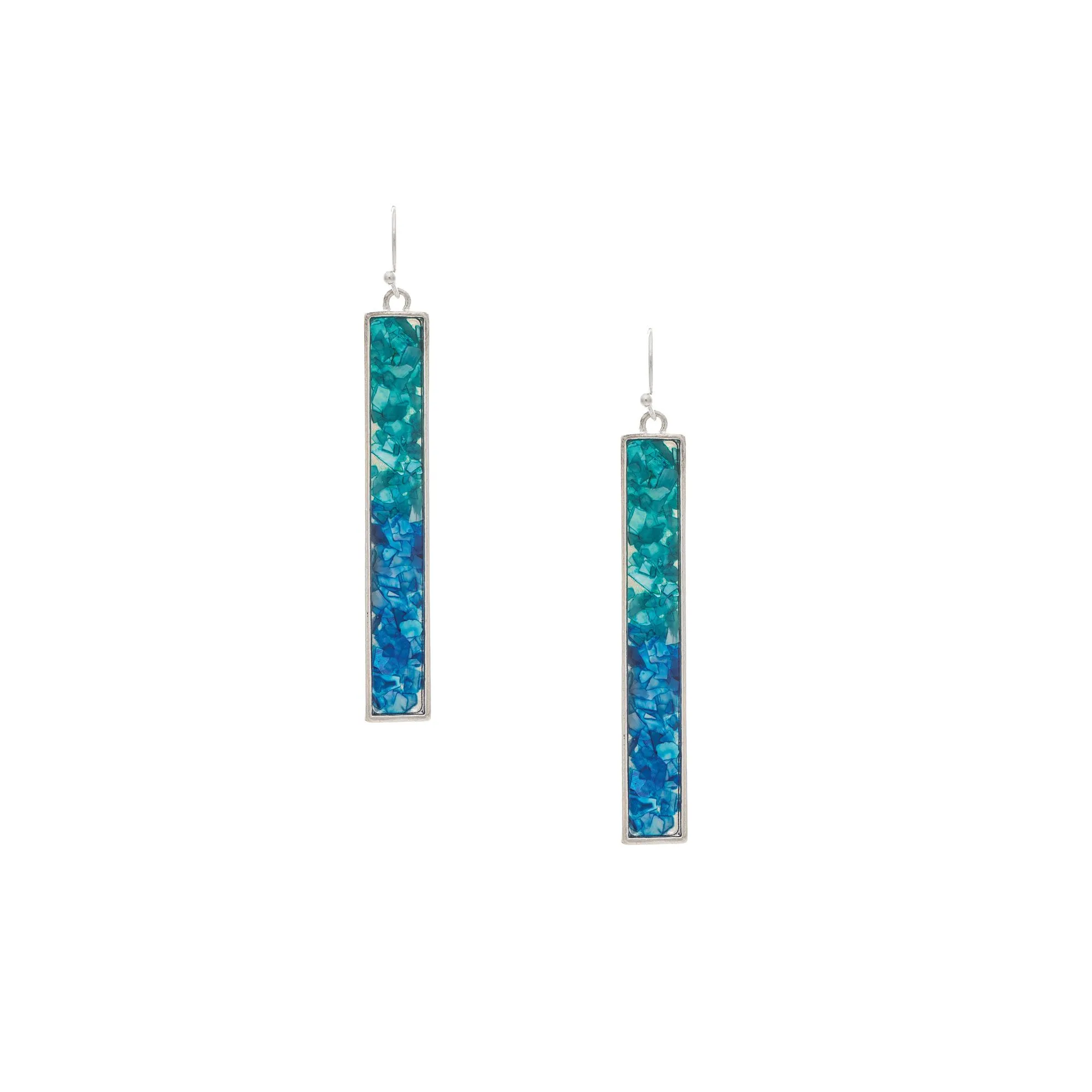 Silver Bluewater Long Bar Earring