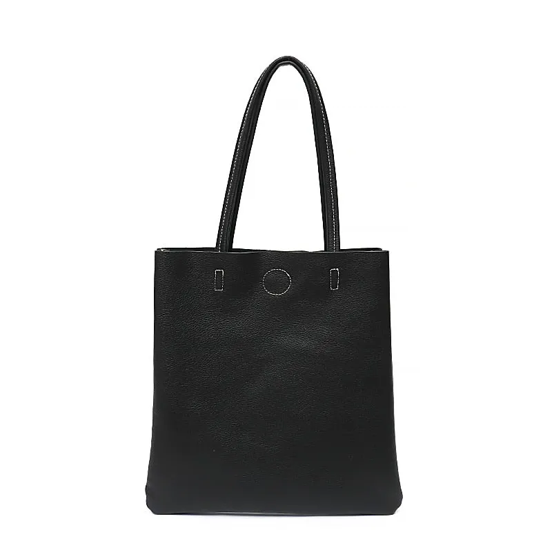 Solid Color Women's Large Natural Cowhide Tote Bags For Shopping