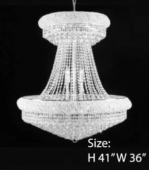 Swarovski Crystal Trimmed Chandelier 36" Large Lead Crystal Chrome Chandelier Palace Hallway Lighting Fixture W 36" H 41"- A93-Silver/Sm/541/28 Sw