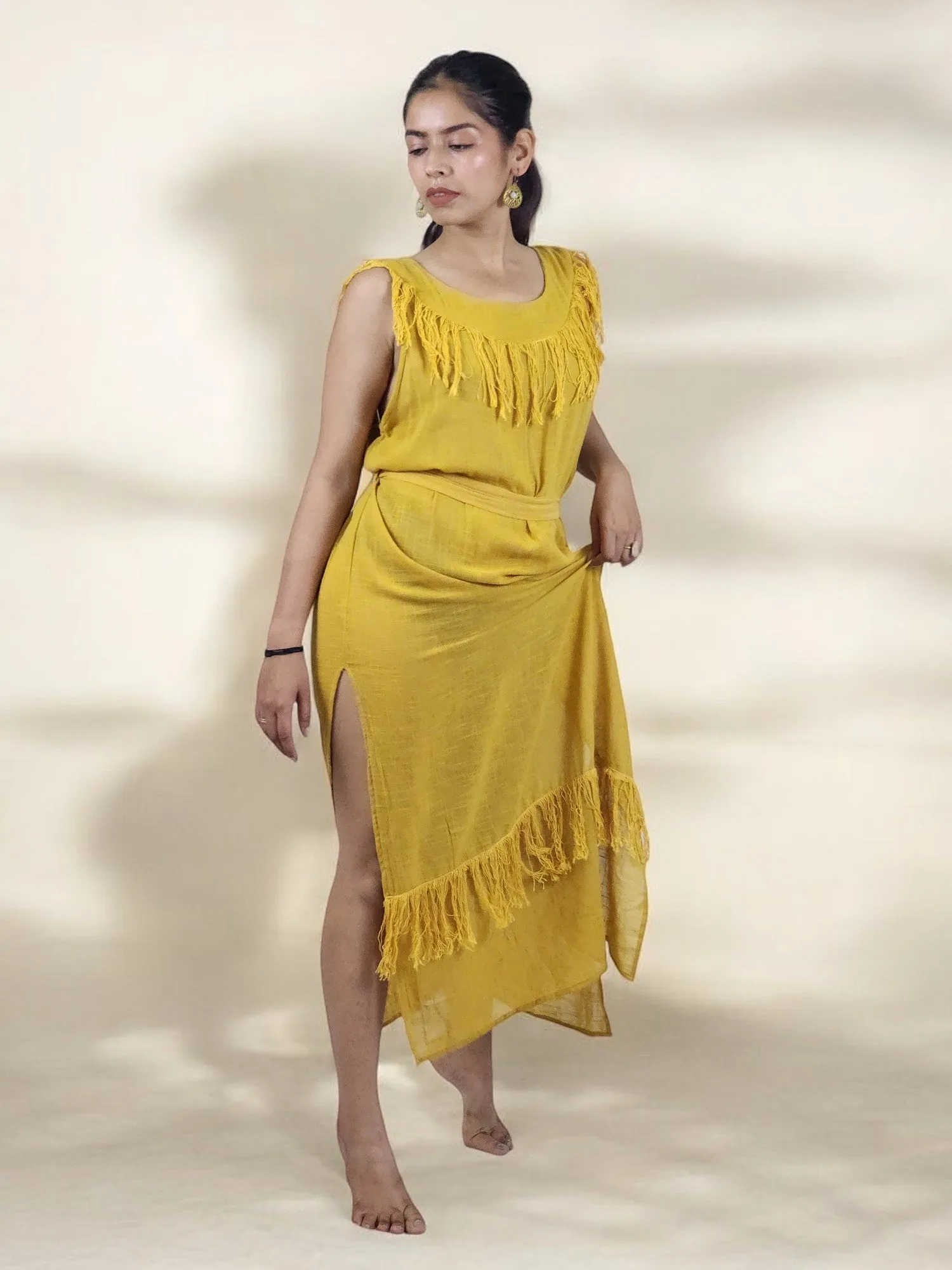 Turmeric Organic Linen Maxi Dress