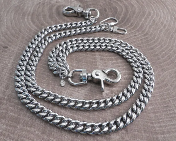 Wallet Chain Cuban Stainless Steel Double Smooth Leash