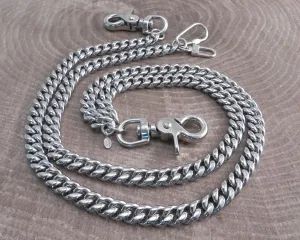 Wallet Chain Cuban Stainless Steel Double Smooth Leash