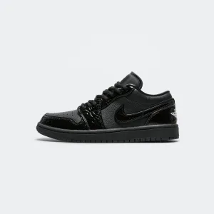 Womens Air Jordan 1 Low SE - Black/White-Metallic Silver