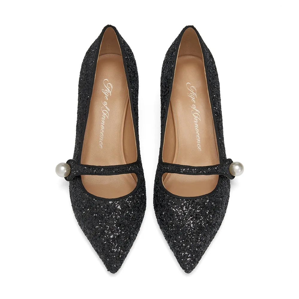 Yvonne Glitter Black